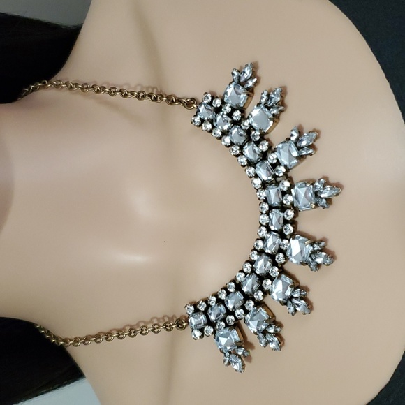J. Crew Clear Rhinestone Statement Necklace - Picture 1 of 7